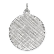 Sterling Silver Engraveable Round Patterned Disc Charm hide-image