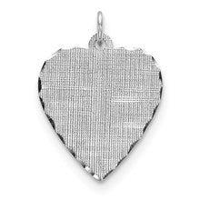 Sterling Silver Engraveable Heart Patterned Disc Charm hide-image