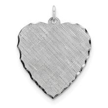 Sterling Silver Engraveable Heart Patterned Disc Charm hide-image