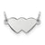 Engraveable Double Heart Plate Charm in Sterling Silver