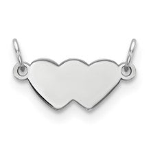 Sterling Silver Engraveable Double Heart Plate Charm hide-image