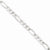 Sterling Silver Polished Flat Figaro Chain Bracelet