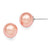 Sterling Silver 10-11mm Round Pink Shell Pearl Stud Earrings