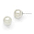 Sterling Silver 10-11mm Round White Shell Pearl Stud Earrings