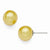 Sterling Silver 10-11mm Round Yellow Shell Pearl Stud Earrings