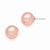 Sterling Silver 12-13mm Round Pink Shell Pearl Stud Earrings