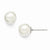 Sterling Silver 8-9mm Round White Shell Pearl Stud Earrings