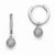 Sterling Silver CZ Rhodium Polished Earrings