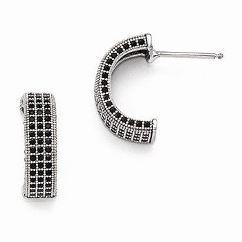 Sterling Silver CZ Polished Post Earrings