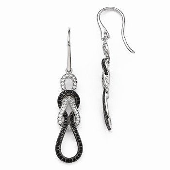 Sterling Silver CZ Polished Dangle Earrings