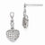 Sterling Silver CZ Polished Heart Post Earrings