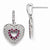 Sterling Silver CZ Heart Dangle Post Earrings