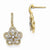 Sterling Silver Gold-plated CZ Flower Dangle Post Earrings