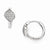 Sterling Silver CZ Rhodium Hoop Earrings