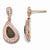 Sterling Silver Rose Gold-plated CZ Dangle Post Earrings