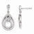 Sterling Silver CZ Polished Dangle Post Earrings