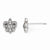 Sterling Silver CZ Polished Fluer De Lis Post Earrings