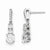 Sterling Silver CZ 3 Stone Dangle Post Earrings