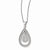 Sterling Silver & CZ Polished Teardrop Pendant Necklace