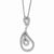 Sterling Silver & CZ Polished Teardrop Pendant Necklace