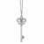 Sterling Silver & CZ Polished Key Pendant Necklace