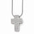 Sterling Silver & CZ Polished Cross Pendant Necklace