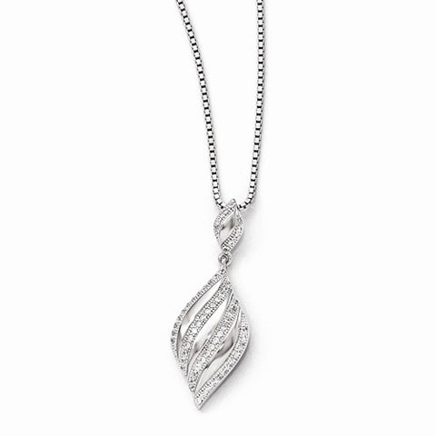 Sterling Silver & CZ Pendant Necklace