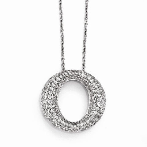Sterling Silver & CZ Pendant Necklace