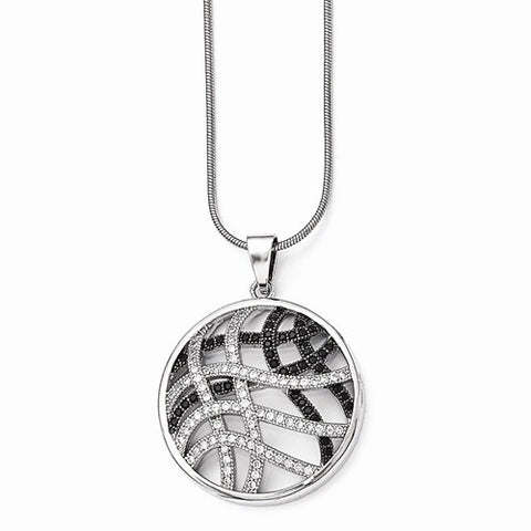 Sterling Silver & CZ Pendant Necklace