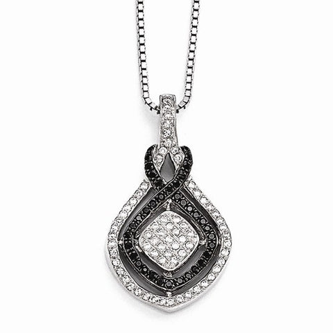 Sterling Silver & CZ Pendant Necklace