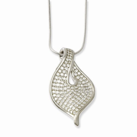 Sterling Silver & CZ Pendant Necklace