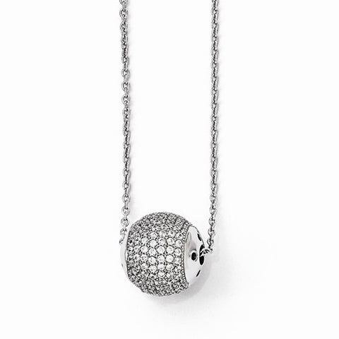 Sterling Silver & CZ Pendant Necklace