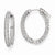 Sterling Silver Pave Rhodium-plated CZ Hinged Oval Hoop Earrings