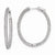 Sterling Silver Pave Rhodium-plated CZ Hinged Oval Hoop Earrings