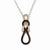 Sterling Silver & Rose Rhodium CZ Love Knot Necklace