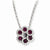 Sterling Silver & CZ Red Flower Necklace
