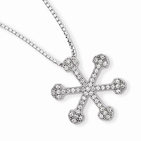 Sterling Silver & CZ Snowflake Necklace