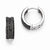Sterling Silver Black CZ Black Rhodium Hoop Earrings