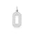 Medium Polished Number 0 Charm in Sterling Silver