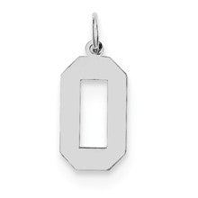 Sterling Silver Medium Polished Number 0 Charm hide-image