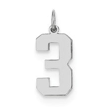 Sterling Silver Medium Polished Number 3 Charm hide-image