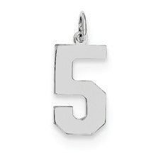 Sterling Silver Medium Polished Number 5 Charm hide-image