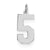 Sterling Silver Medium Polished Number 5 Charm hide-image