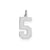 Medium Polished Number 5 Charm in Sterling Silver