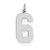 Sterling Silver Medium Polished Number 6 Charm hide-image