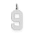 Sterling Silver Medium Polished Number 9 Charm hide-image