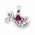 Sterling Silver Pink Flower & CZ Mom Pendant, Pendants for Necklace