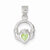 Sterling Silver Clear & Green CZ Claddagh Pendant, Pendants for Necklace