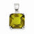 Sterling Silver Square Light Green CZ Pendant, Pendants for Necklace