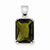 Sterling Silver Rectangle Green CZ pendant, Exquisite Pendants for Necklace